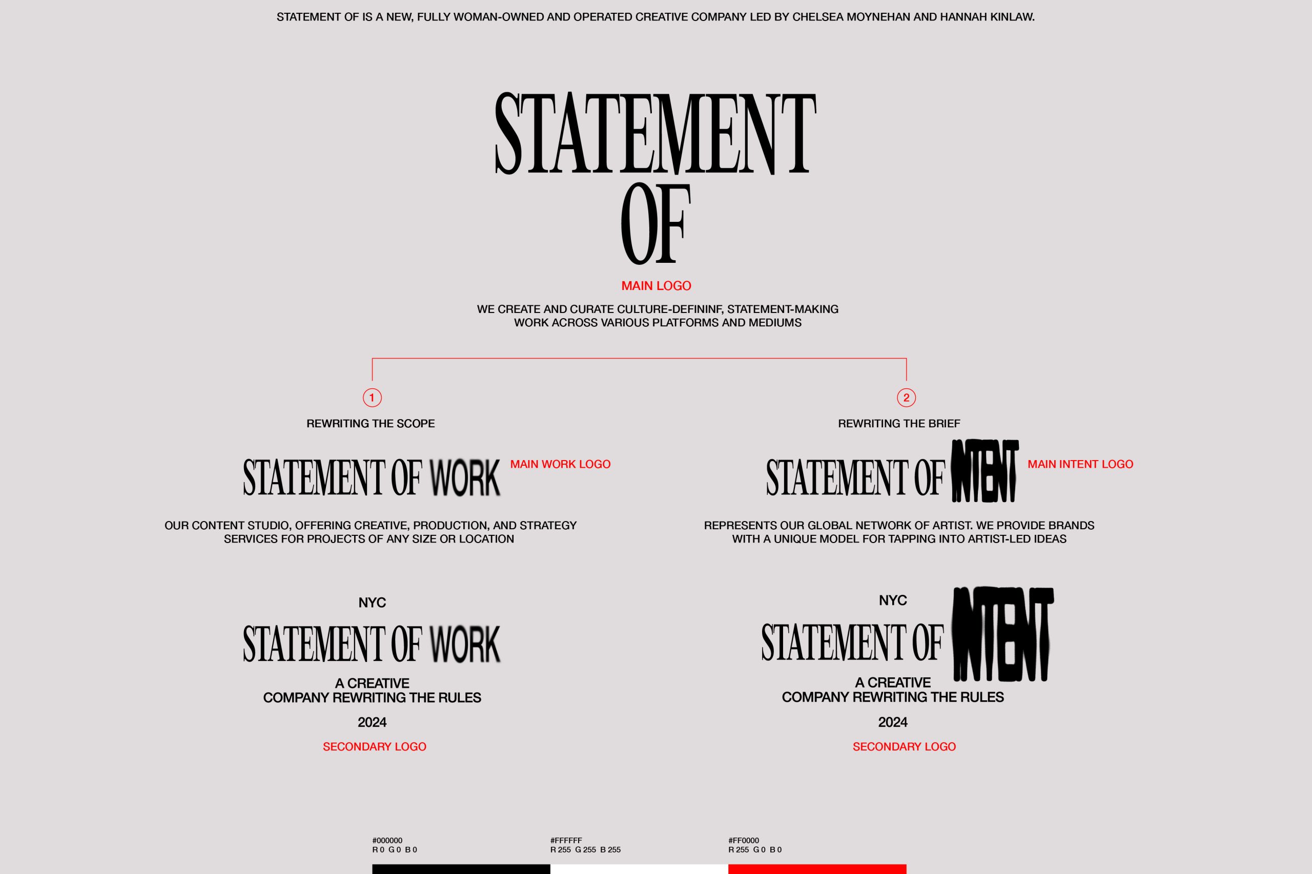 Visual content from Statement Of, a case study by The Negra.