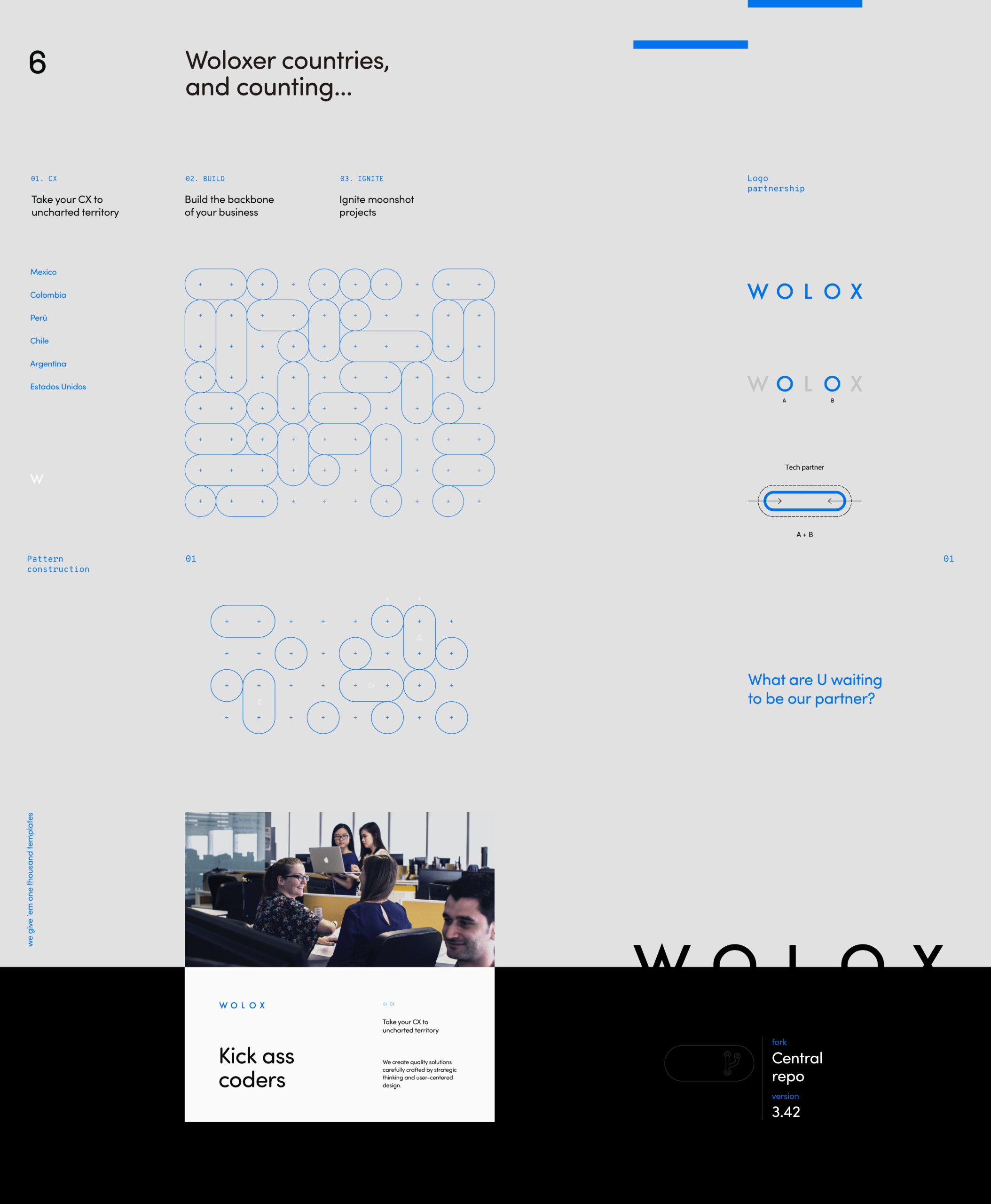 Visual content from Wolox, a case study by The Negra.