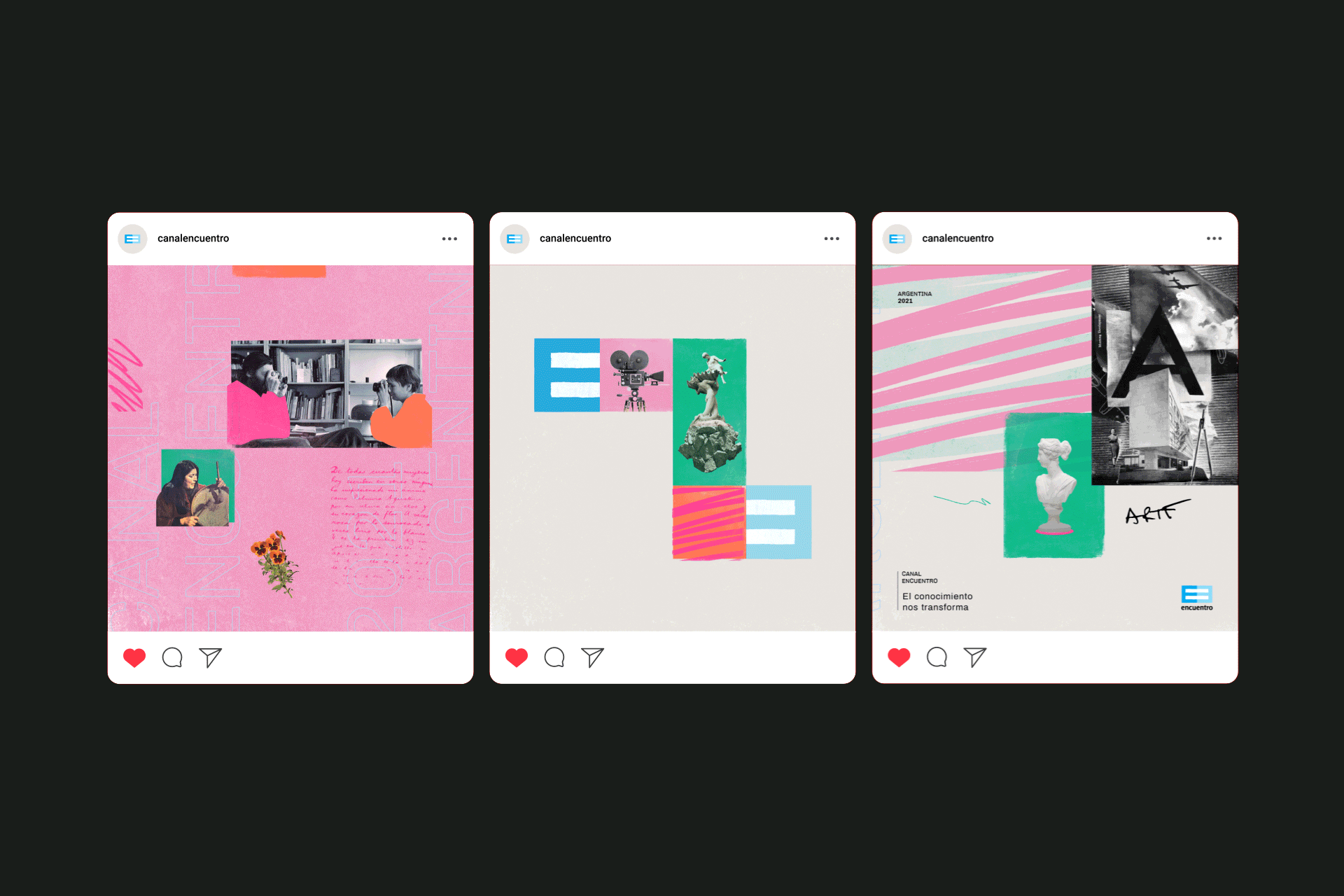 Visual content from Canal Encuentro, a case study by The Negra.