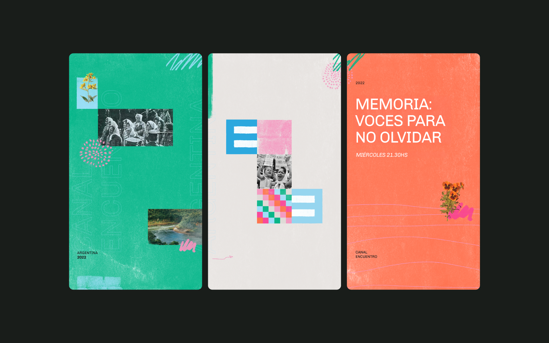 Visual content from Canal Encuentro, a case study by The Negra.